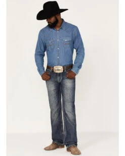 Rock & Roll Denim Men's Pistol Medium Vintage Wash Straight Jeans -Western Cowboy Equipment Store 2000375487 414 P3