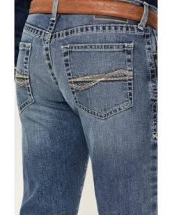 Ariat Men's M5 Fargo Bauer Medium Wash Low Rise Straight Leg Stretch Denim Jeans -Western Cowboy Equipment Store 2000377340 400 P4