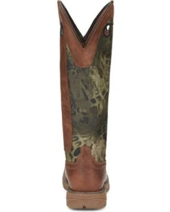 Justin Men's Rush Strike Camo Shaft Leather Pull On Snake Boots - Square Toe -Western Cowboy Equipment Store 2000378668 340 P5
