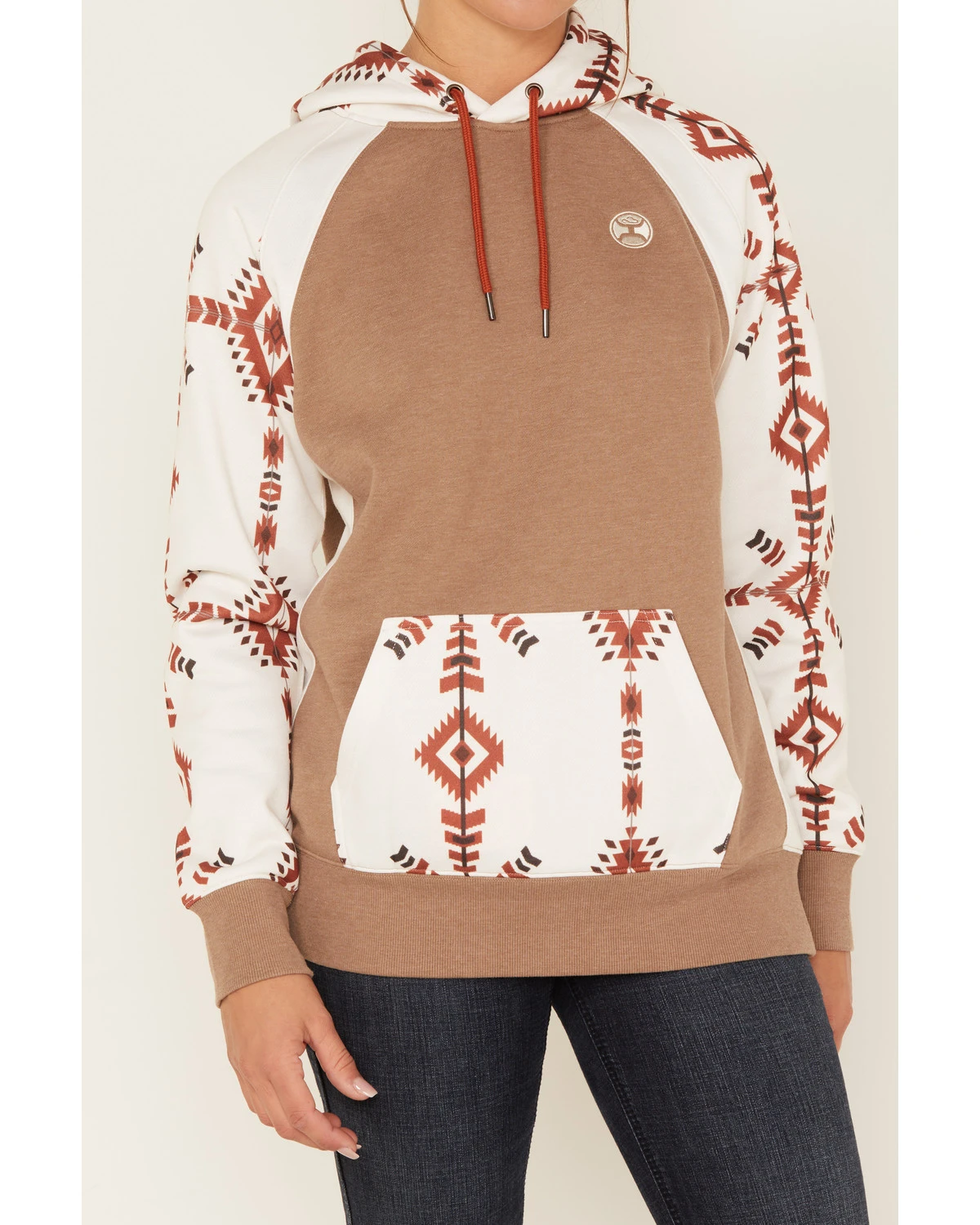 Hooey Women's Southwestern Print Contrast Hoodie 2 Hooey Women's Southwestern Print Contrast Hoodie - Image 2