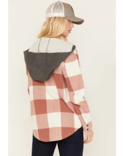Cleo + Wolf Women's Buffalor Plaid Print Hooded Flannel Shirt 7 Cleo + Wolf Women's Buffalor Plaid Print Hooded Flannel Shirt -Western Cowboy Equipment Store 2000380772 200 P4