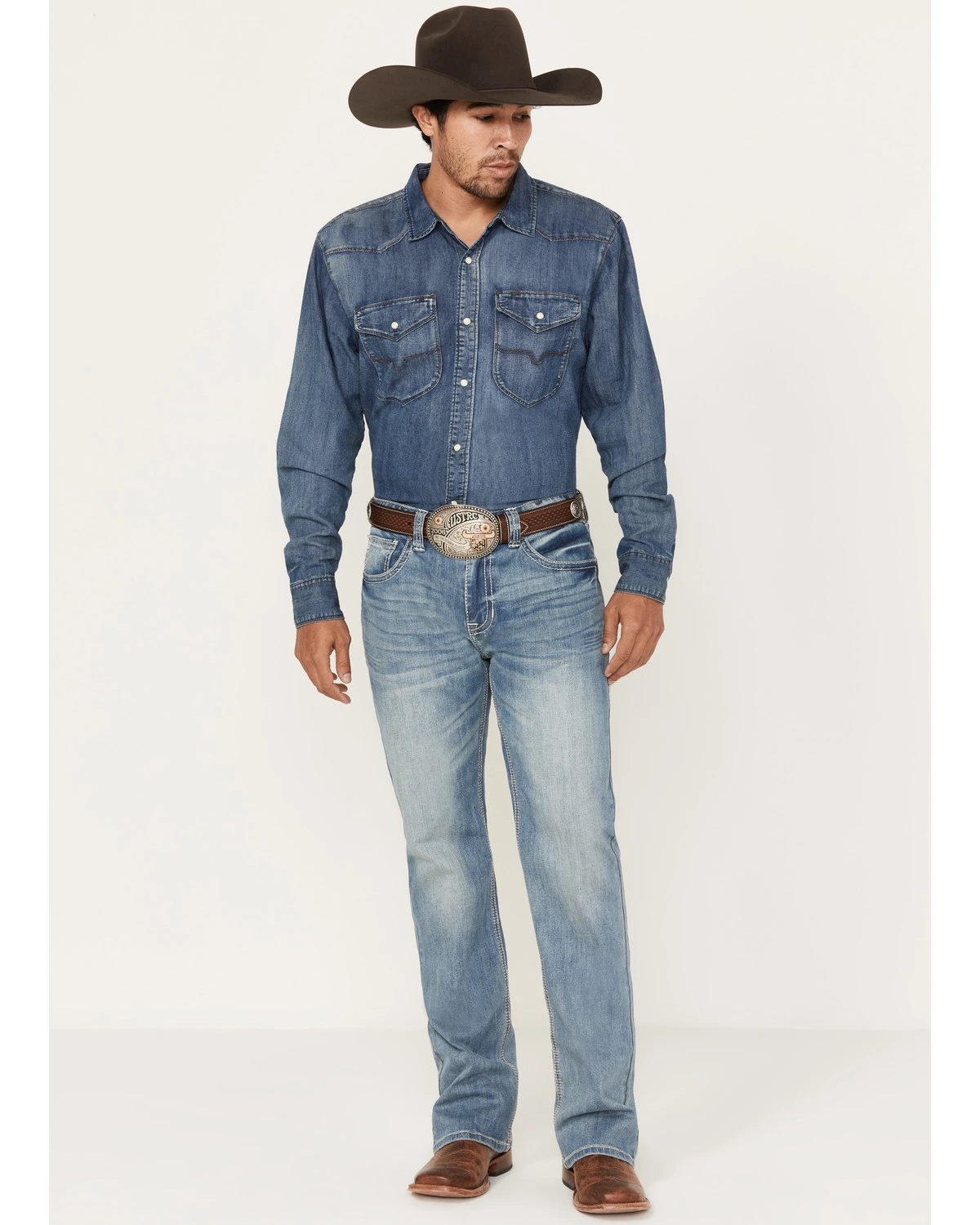 Rock & Roll Denim Men's Double Barrel Medium Vintage Wash Straight Reflex Denim Jeans 3 Rock & Roll Denim Men's Double Barrel Medium Vintage Wash Straight Reflex Denim Jeans - Image 3