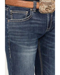 Rock & Roll Denim Men's Medium Wash Straight Reflex Denim Jeans -Western Cowboy Equipment Store 2000386196 414 P4