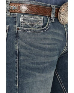 Rock & Roll Denim Men's Revolver Medium Vintage Wash Slim Straight Reflex Denim Jeans 7 Rock & Roll Denim Men's Revolver Medium Vintage Wash Slim Straight Reflex Denim Jeans -Western Cowboy Equipment Store 2000386198 414 P4