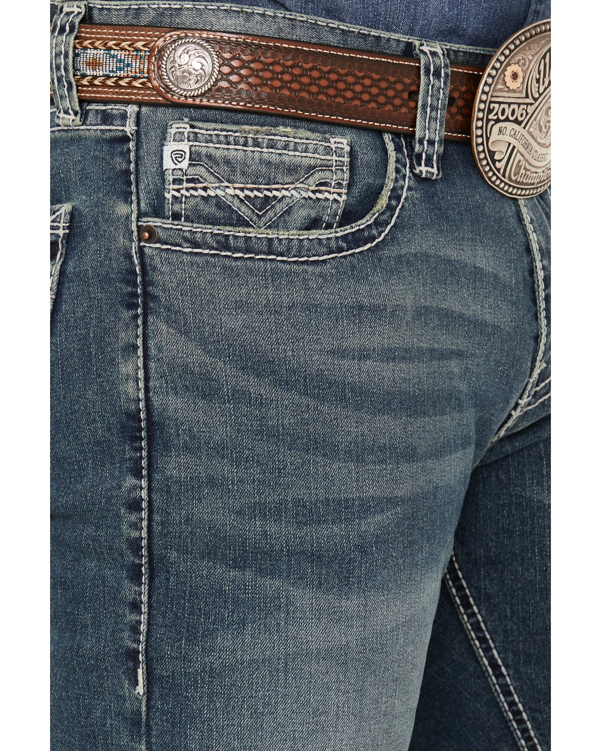 Rock & Roll Denim Men's Revolver Medium Vintage Wash Slim Straight Reflex Denim Jeans 4 Rock & Roll Denim Men's Revolver Medium Vintage Wash Slim Straight Reflex Denim Jeans - Image 4