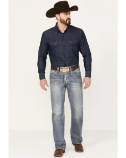 Rock & Roll Denim Men's Double Barrel Medium Vintage Wash Straight Leg Denim Jeans 6 Rock & Roll Denim Men's Double Barrel Medium Vintage Wash Straight Leg Denim Jeans -Western Cowboy Equipment Store 2000386201 414 P3