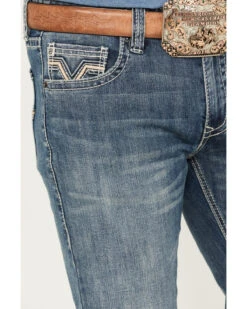 Rock & Roll Denim Men's Revolver Light Vintage Wash Slim Straight Stretch Reflex Denim Jeans -Western Cowboy Equipment Store 2000387627 412 P4