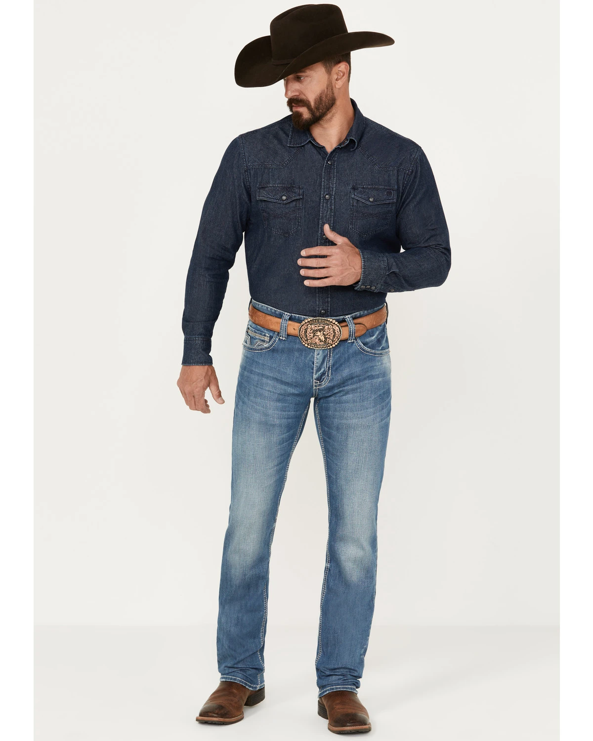 Rock & Roll Denim Men's Rifle Medium Vintage Wash Skinny Stretch ReFlex Denim Jeans 3 Rock & Roll Denim Men's Rifle Medium Vintage Wash Skinny Stretch ReFlex Denim Jeans - Image 3