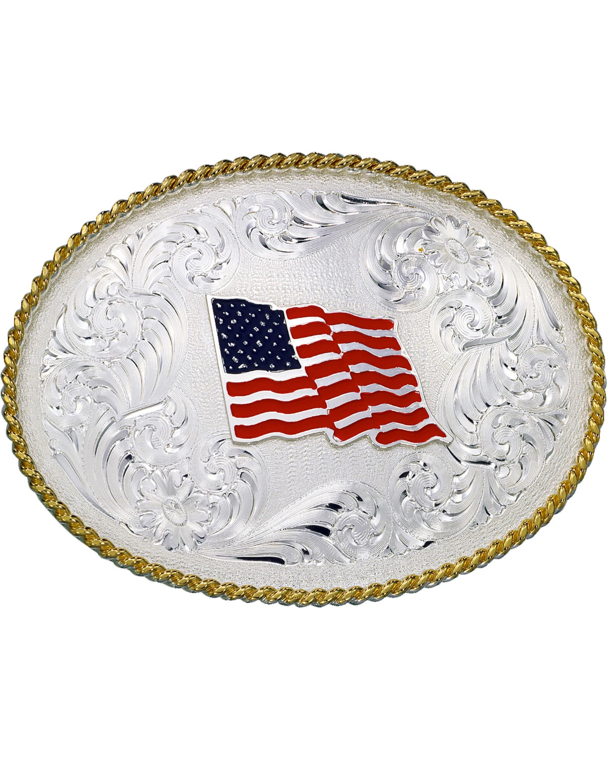 Montana Silversmiths American Flag Oval Buckle 1 Montana Silversmiths American Flag Oval Buckle