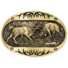 Montana Silversmiths Fighting Elk Brass Heritage Attitude Belt Buckle
