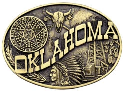 Montana Silversmiths Men's Oklahoma State Heritage Attitude Belt Buckle