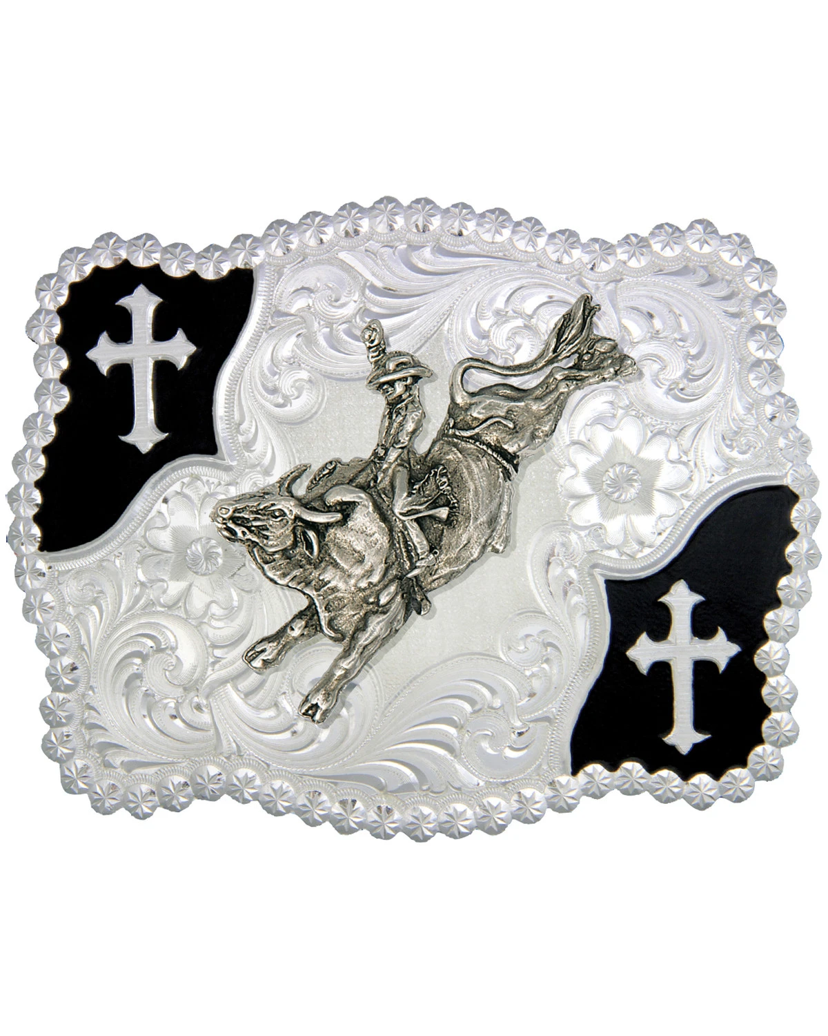 Montana Silversmiths Christian Flourish Bullrider Belt Buckle 1 Montana Silversmiths Christian Flourish Bullrider Belt Buckle